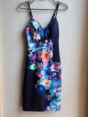 Oasis Floral Bodycon Dress Size Small